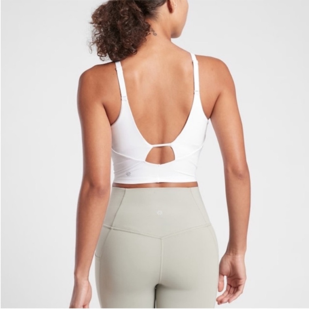 Athleta intention crop top sports bra M white like new - Picture 2 of 8